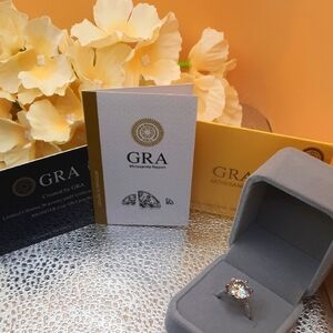 New🌹5 Carat💍 MOISSANITE white NATURAL 925 Sterling Silver Size6 -GRA included